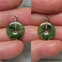 Mini multicolor color jade donut pendant