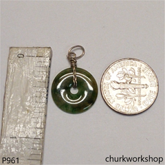 Mini multicolor color jade donut pendant