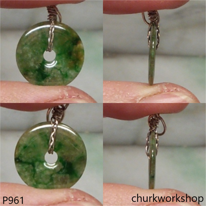 Mini multicolor color jade donut pendant