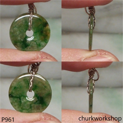 Mini multicolor color jade donut pendant