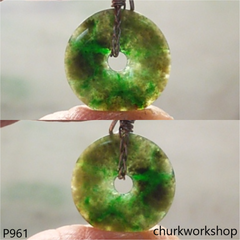 Mini multicolor color jade donut pendant