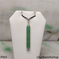 Green jade bar pendant