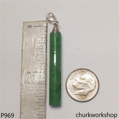 Green jade bar pendant