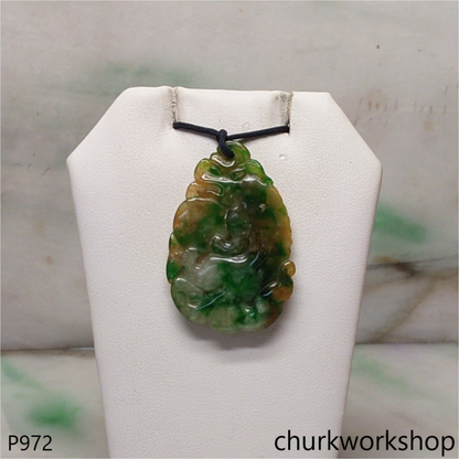 Multicolor jade dragon pendant