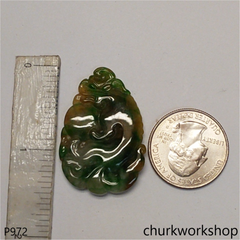 Multicolor jade dragon pendant
