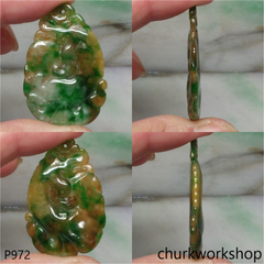 Multicolor jade dragon pendant
