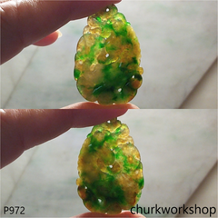 Multicolor jade dragon pendant