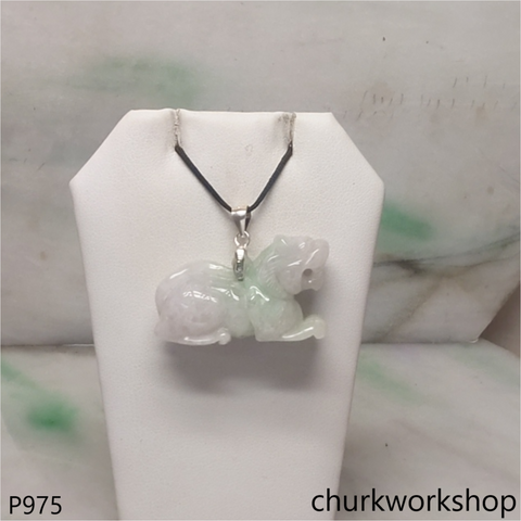 Light green jade tiger pendant