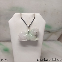 Light green jade tiger pendant