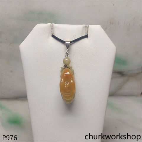 Brownish color jade rabbit pendant