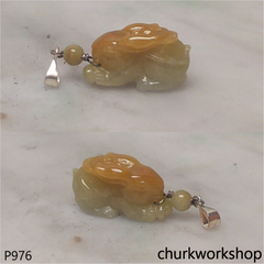 Brownish color jade rabbit pendant