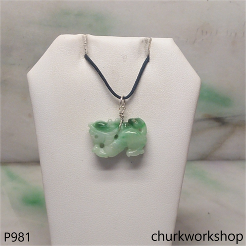 Light green jade dragon pendant