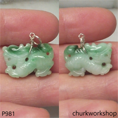 Light green jade dragon pendant