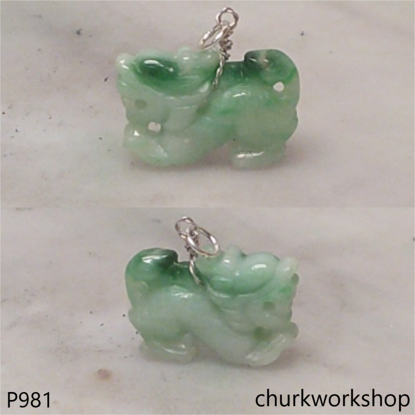 Light green jade dragon pendant
