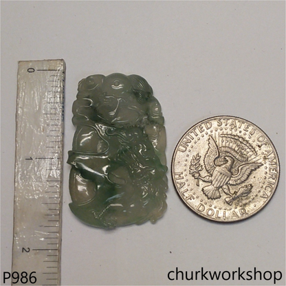 Bluish green dragon pendant