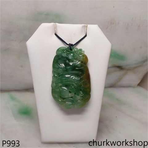 Green jade dragon pendant