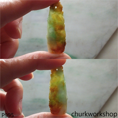 Multi-color jade bamboo pendant