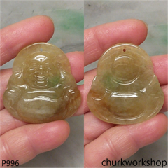 Brownish jade happy Buddha pendant