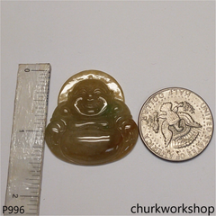 Brownish jade happy Buddha pendant