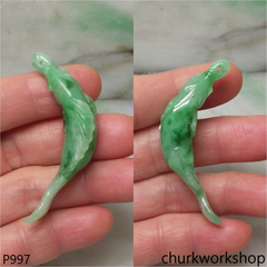 Green jade fish pendant