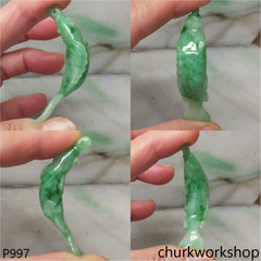 Green jade fish pendant