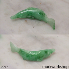 Green jade fish pendant