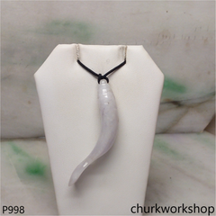 Pale lavender jade fish pendant