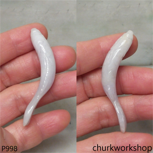 Pale lavender jade fish pendant