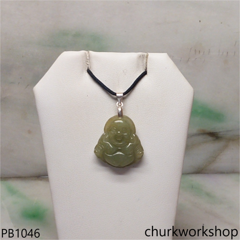 Small molt green jade happy Buddha pendant