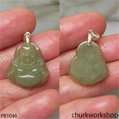 Small molt green jade happy Buddha pendant