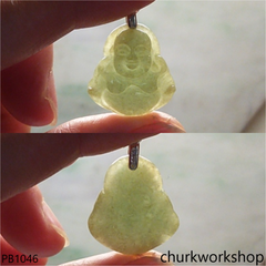 Small molt green jade happy Buddha pendant
