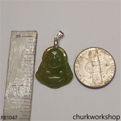Small molt green jade happy Buddha pendant