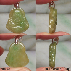 Small molt green jade happy Buddha pendant