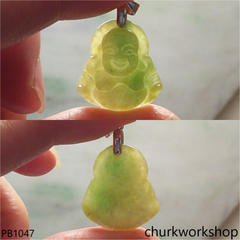 Small molt green jade happy Buddha pendant