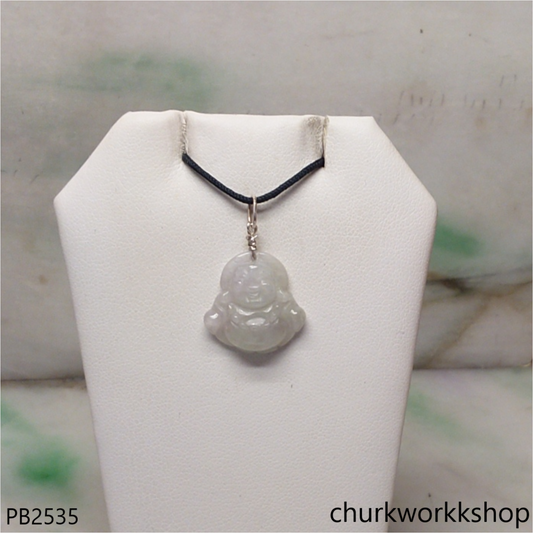 Mini pale green jade happy Buddha pendant