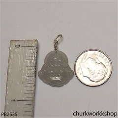 Mini pale green jade happy Buddha pendant