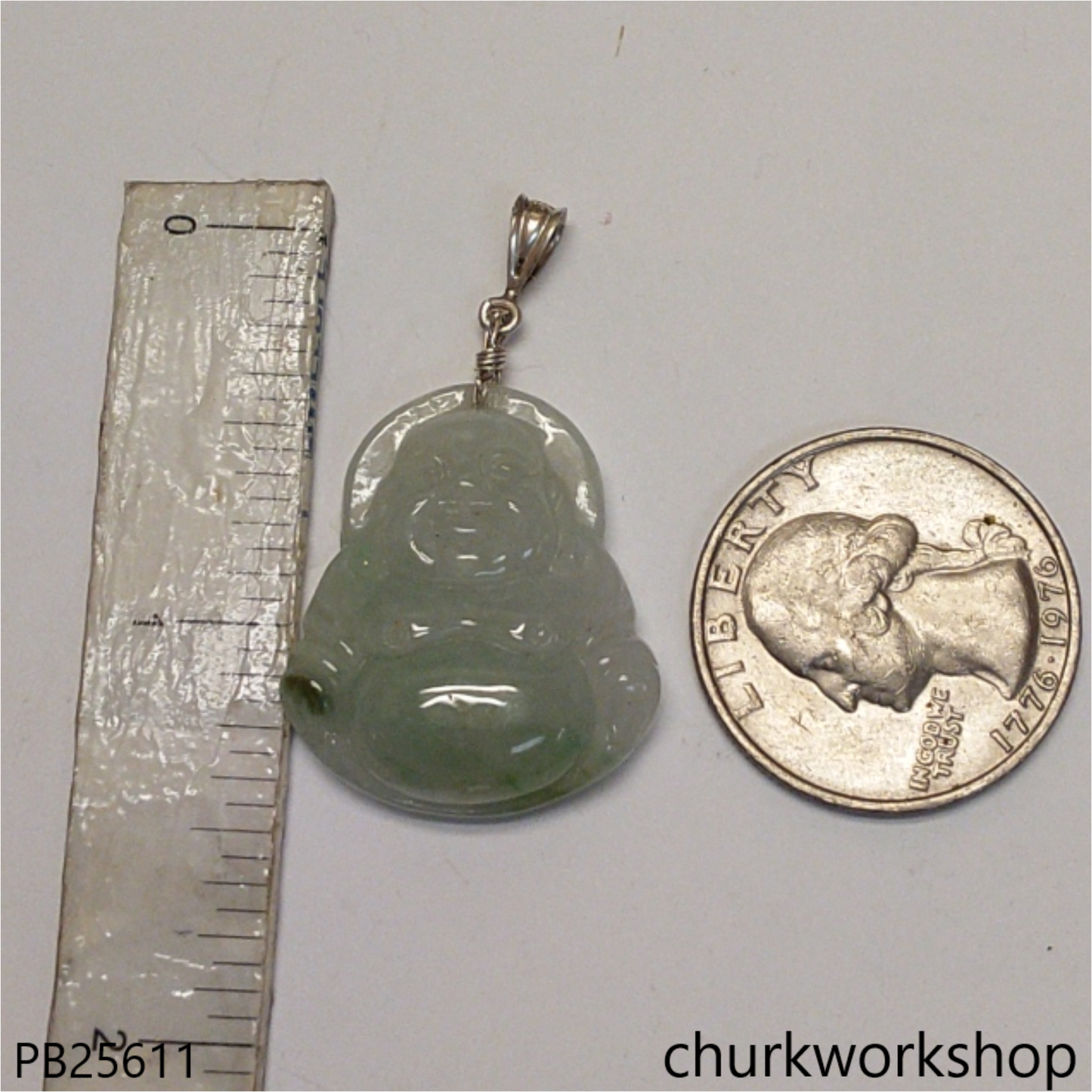 Light green jade happy Buddha