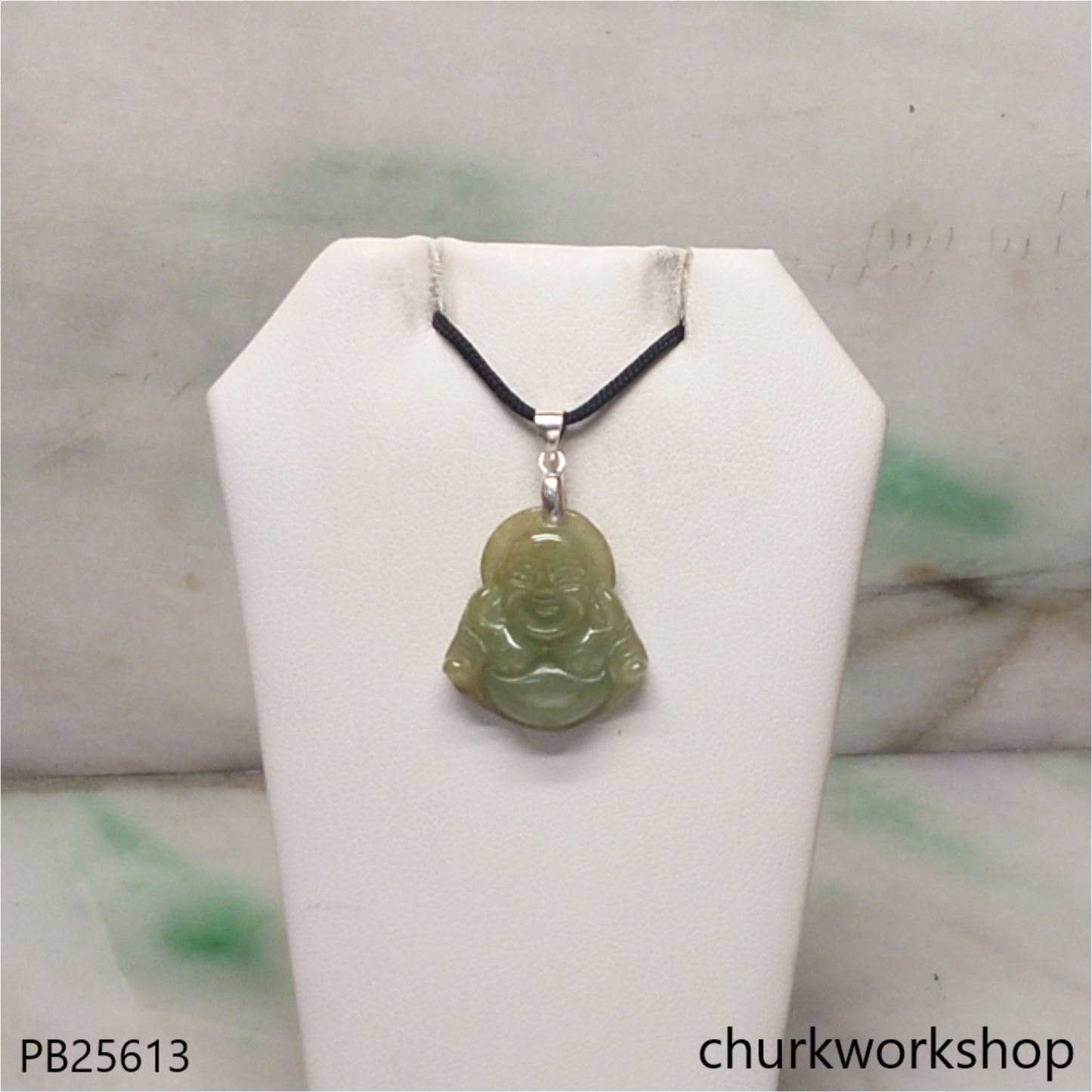 Jade happy Buddha pendant