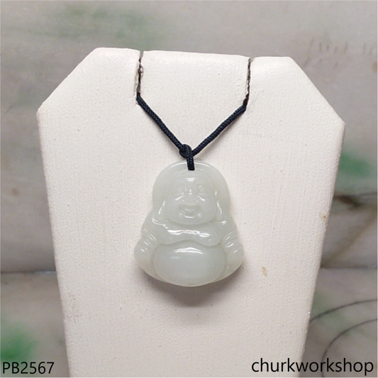 Pale green happy Buddha pendant
