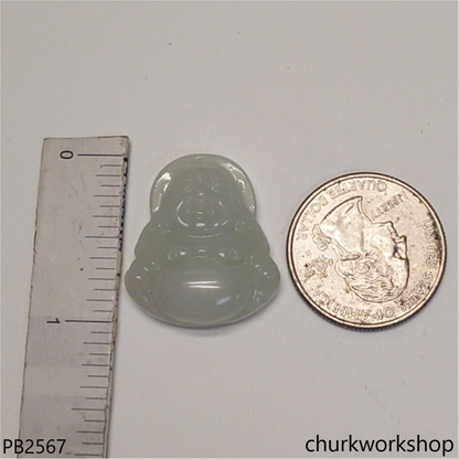 Pale green happy Buddha pendant