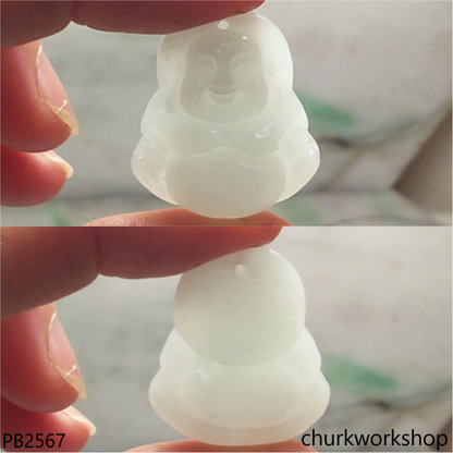 Pale green happy Buddha pendant