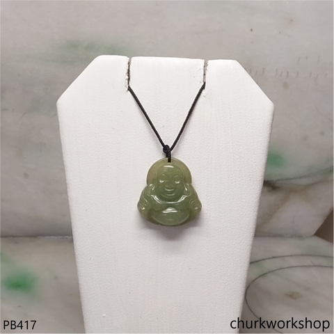 Small jade happy Buddha pendant