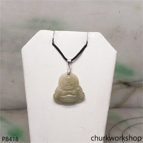 Small jade happy Buddha pendant