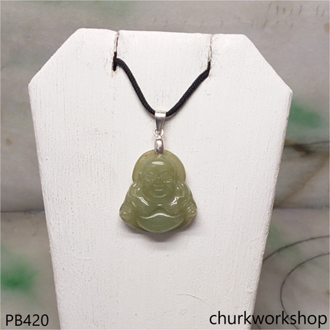 Small jade happy Buddha pendant