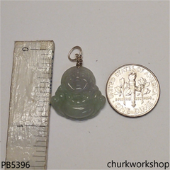 Small pale lavender jade happy Buddha pendant