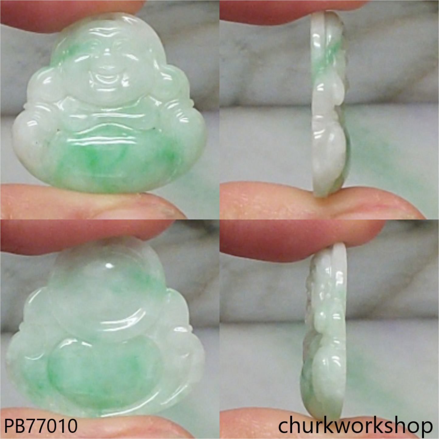 Jade happy Buddha pendant