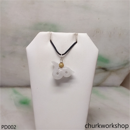 White jade snake pendant