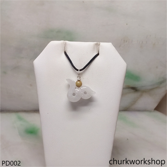White jade snake pendant