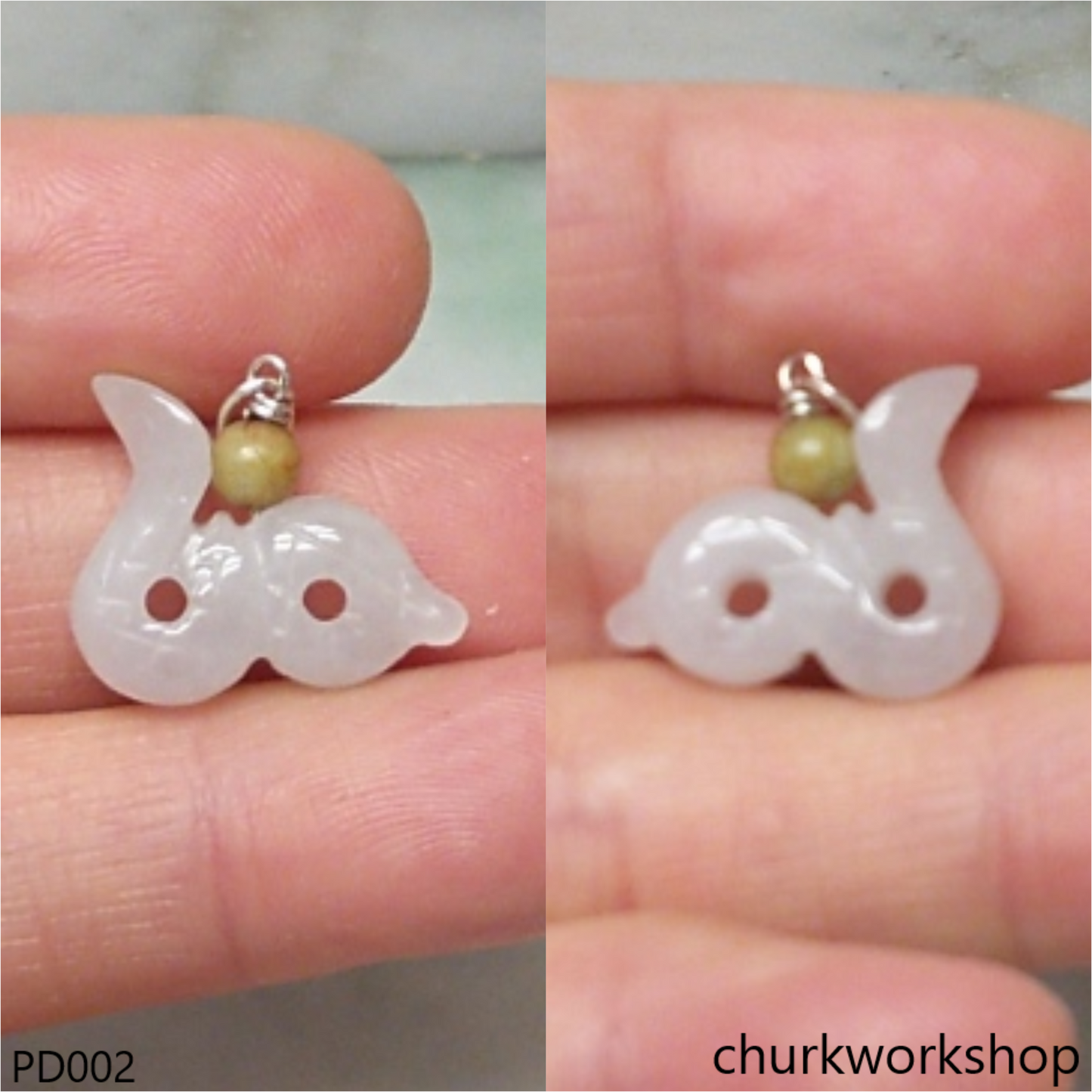 White jade snake pendant