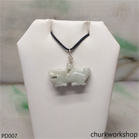 Light green jade dragon pendant